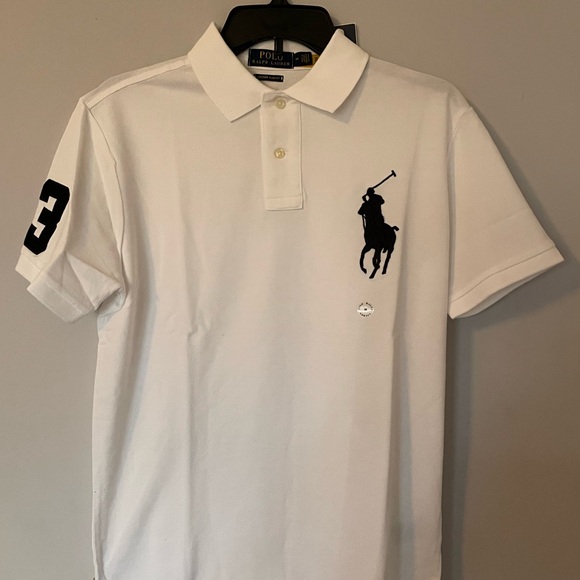 Ralph Lauren Polo NWT big pony collar shirt black gray white navy blue - Picture 11 of 16